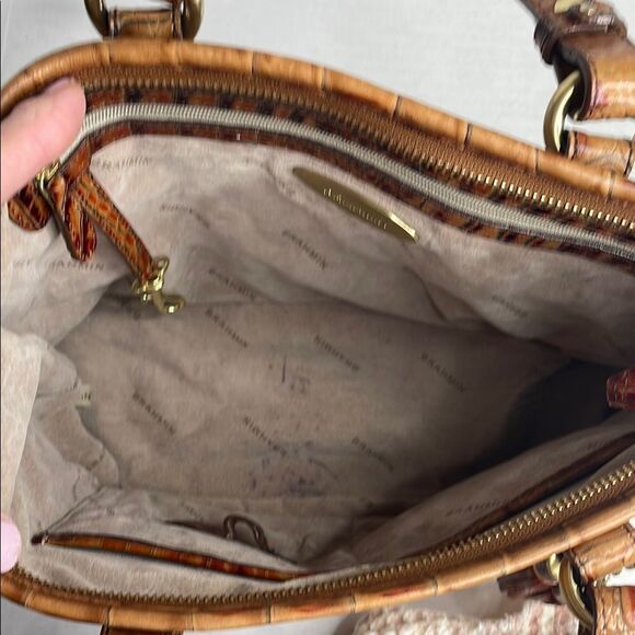 Brahmin Asher Toasted Almond Crocodile Embossed Satchel Shoulder Bag - Picture 9 of 14